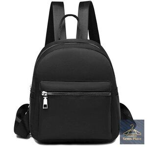 Mini Backpack Purse for Women, Waterproof Polyester, Adjustable Strap, 6 Pockets